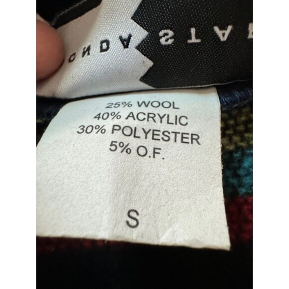 Rhonda Stark Southwestern Wool Blend Blanket Vest, Made in USA, Size S. - Picture 3 of 6